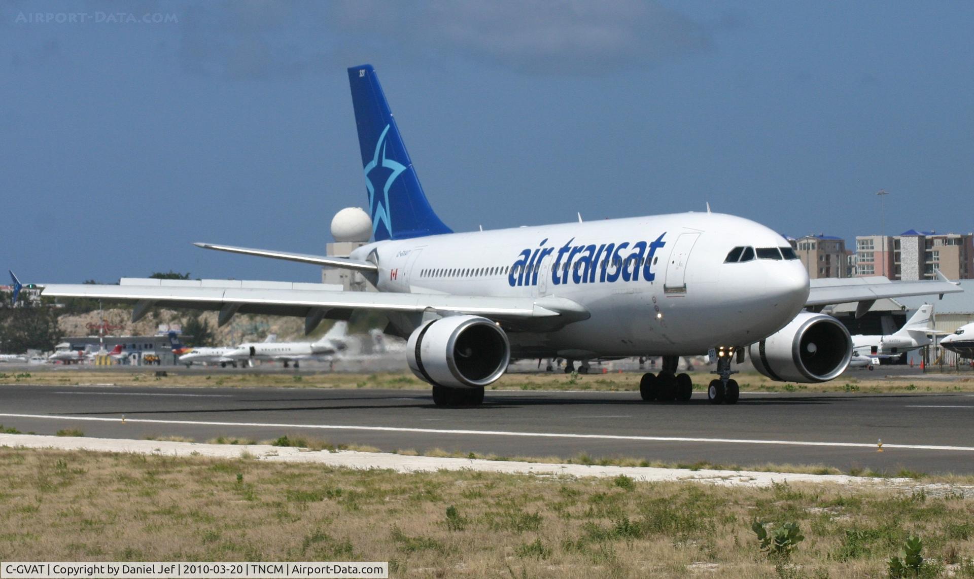 C-GVAT, 1988 Airbus A310-304 C/N 485, Air transat Just landed at TNCM