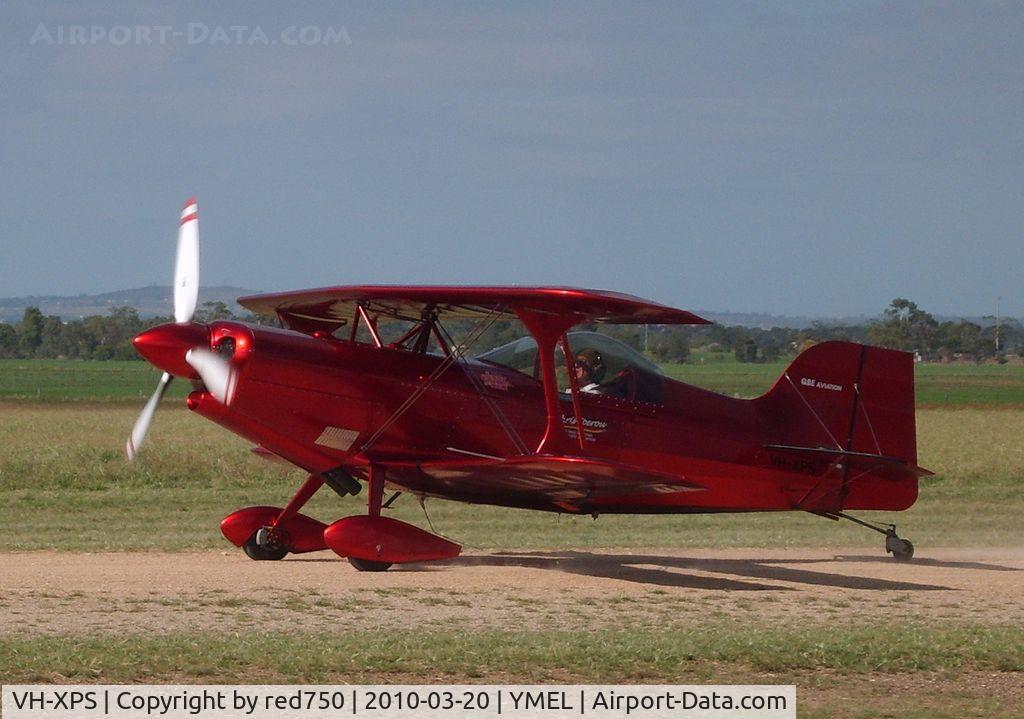 VH-XPS, 2005 Pitts S-1-11B Super Stinker C/N PJ-002, Pitts Special flown by 13 time Australian National Aerobatics champion Chris Spirou, whose showstopper is to corkscrew around a Beech Debonair.
