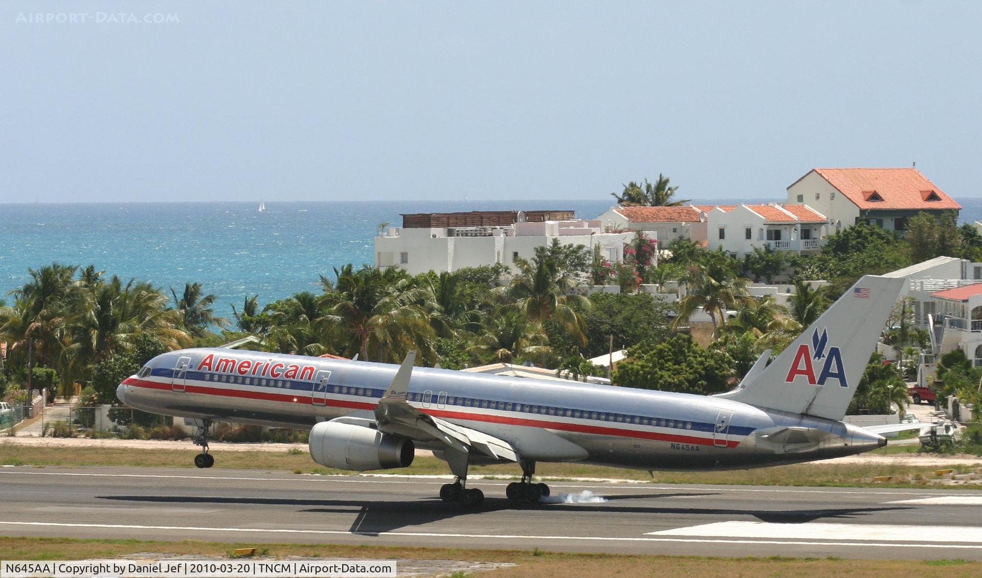 N645AA, 1991 Boeing 757-223 C/N 24603, American airlines N645AA landing at TNCM