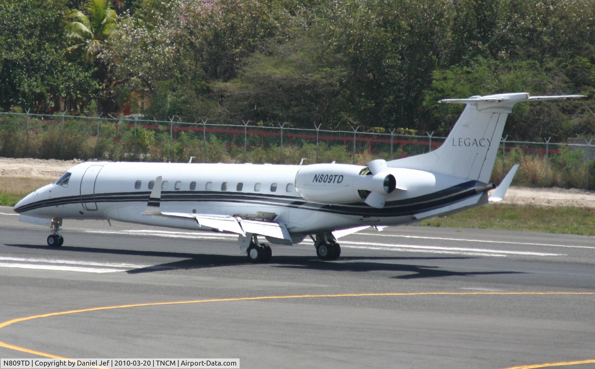 N809TD, 2004 Embraer EMB-135BJ Legacy C/N 14500809, N809TD just landed at TNCM and making use of all ther stopping powers!!!!!