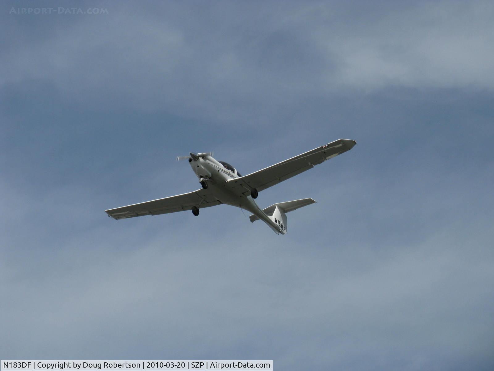 N183DF, 2004 Diamond DA-40 Diamond Star C/N 40.385, 2004 Diamond Aircraft Inds. DA-40 DIAMOND STAR, Lycoming IO-360 MIA+ 180 Hp, Lasar electronic ignition, takeoff climb Rwy 22