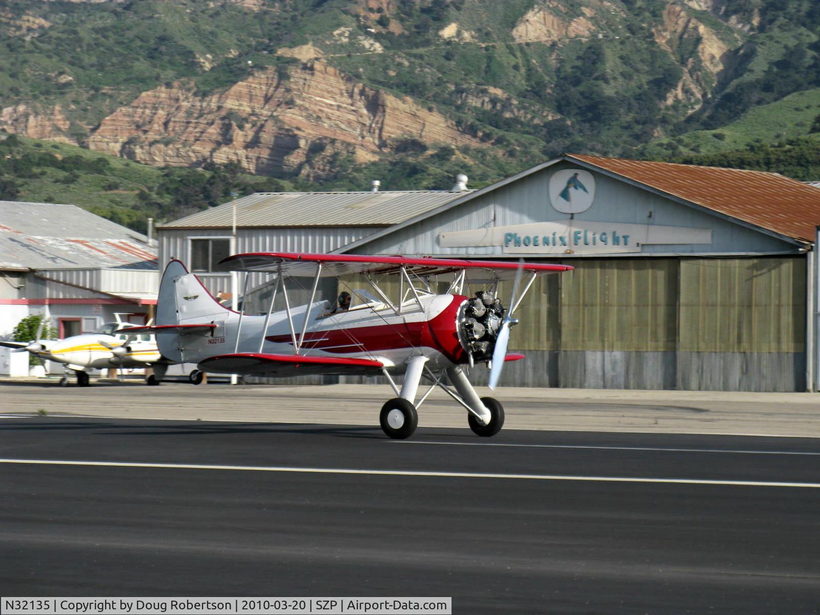 N32135, 1941 Waco UPF-7 C/N 5767, 1941 Waco UPF-7, Continental W670 220 Hp, a stunning showplane, landing roll Rwy 22