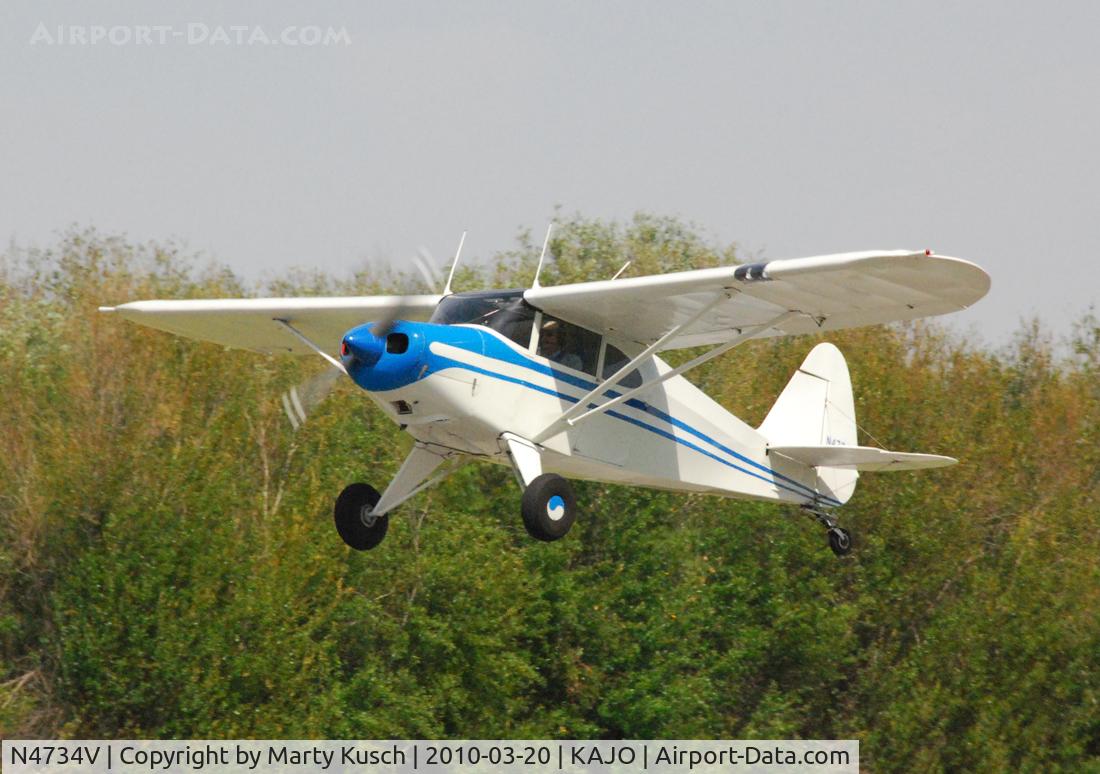 N4734V, 1950 Piper PA-20 Pacer C/N 20-297, Departing Runway 25