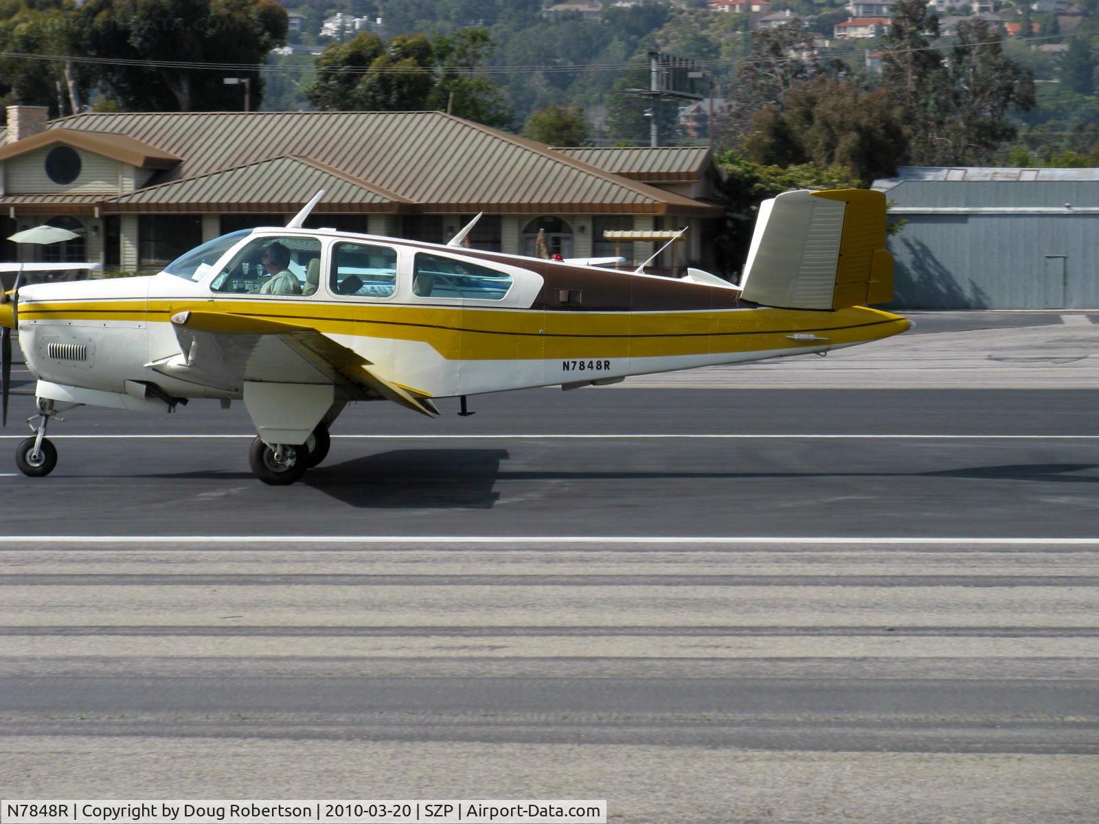 N7848R, 1968 Beech V35A Bonanza C/N D-8904, 1968 Beech V35A BONANZA, Continental IO-550 300 Hp upgrade, landing roll Rwy 22