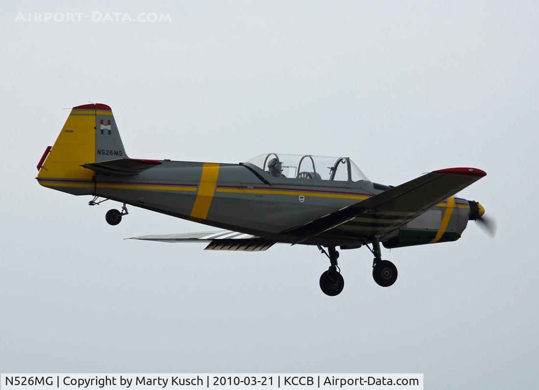 N526MG, 1966 Zlin Z-526 Trener Master C/N 1012, Short final Runway 24