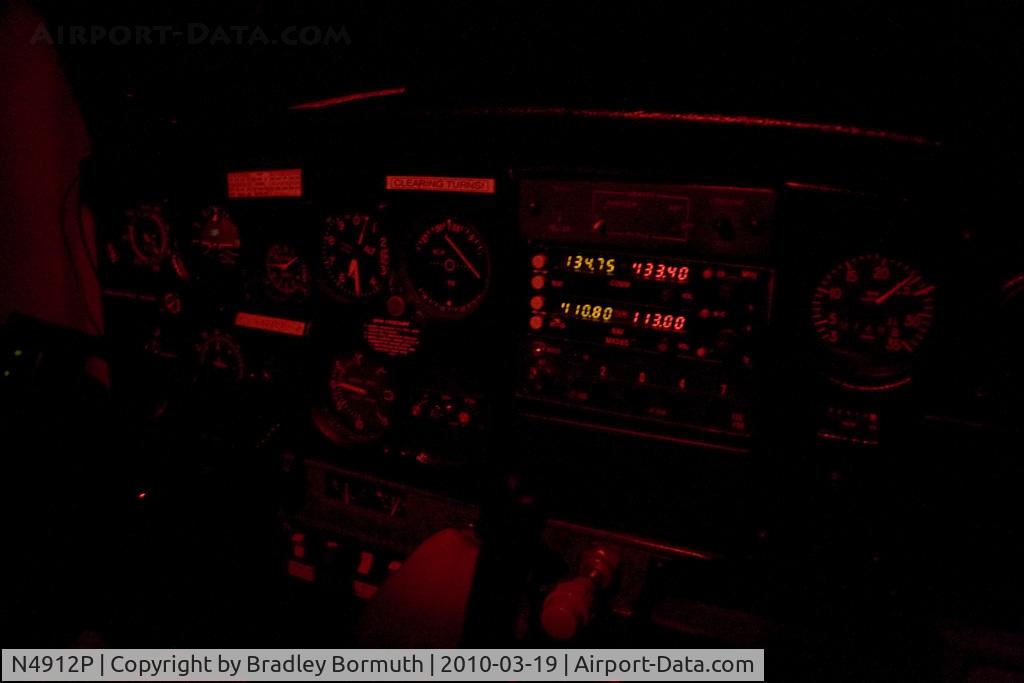 N4912P, 1981 Cessna 152 C/N 15284839, Night time shot of the control panel on N4912P.