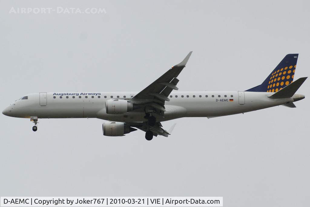D-AEMC, 2009 Embraer 195LR (ERJ-190-200LR) C/N 19000300, Augsburg Airways Embraer ERJ-195LR
