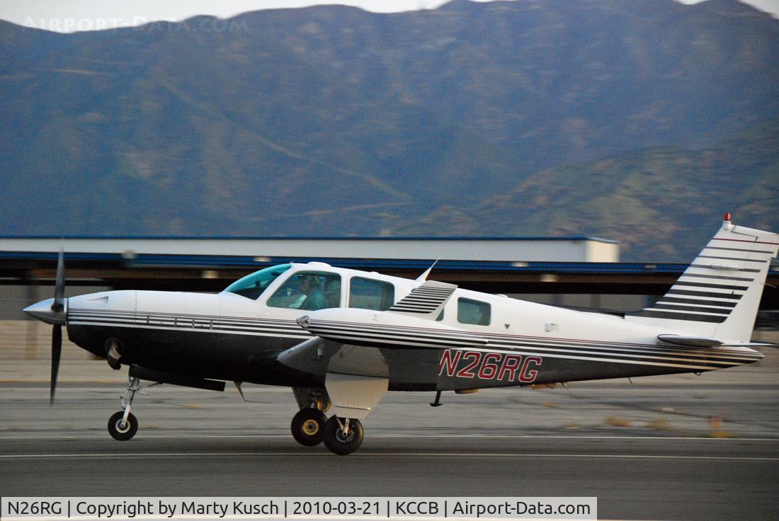 N26RG, 1987 Beech A36 Bonanza 36 C/N E-2383, Early morning departure from Runway 24