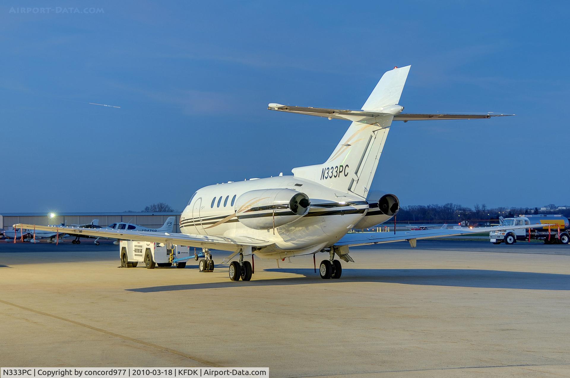 N333PC, 2004 Raytheon Hawker 800XP C/N 258669, seen at KFDK 0n 3/18/2010.