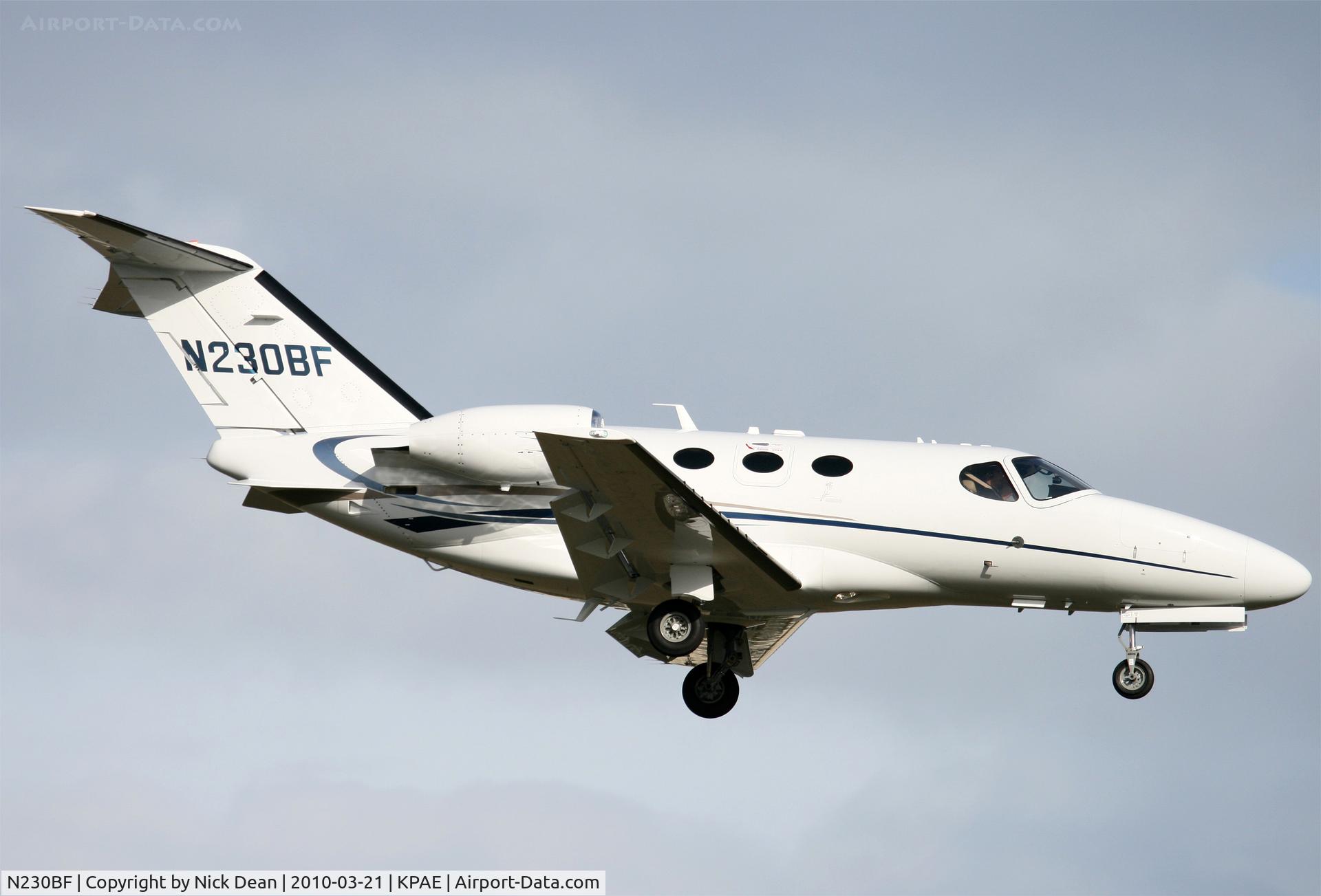 N230BF, 2009 Cessna 510 Citation Mustang Citation Mustang C/N 510-0230, KPAE This airframe lives in our old hangar North Corporate C-106 along with an SR-22