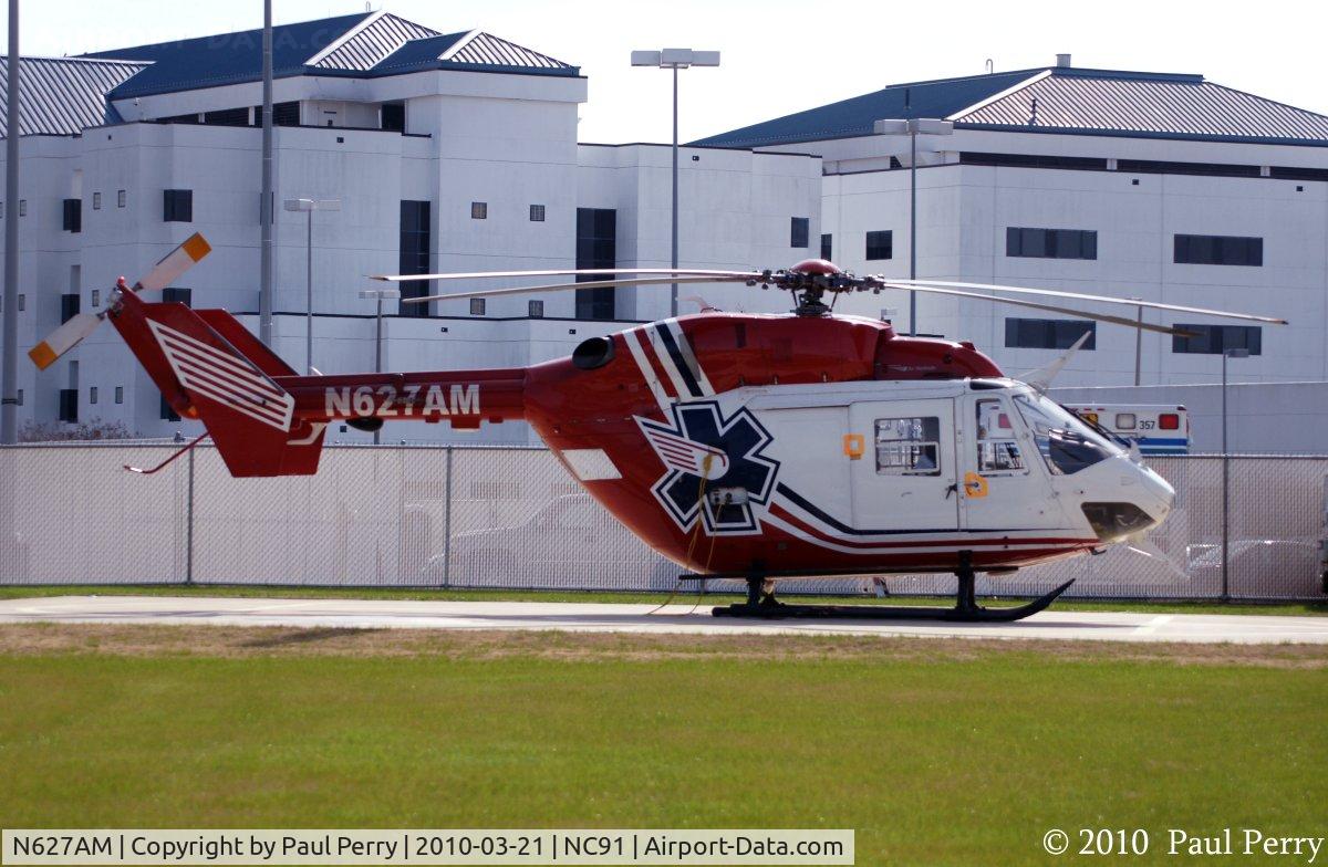 N627AM, 1984 Eurocopter-Kawasaki BK-117A-4 C/N 7017, Air Methods loaner helo in Greenville, NC.