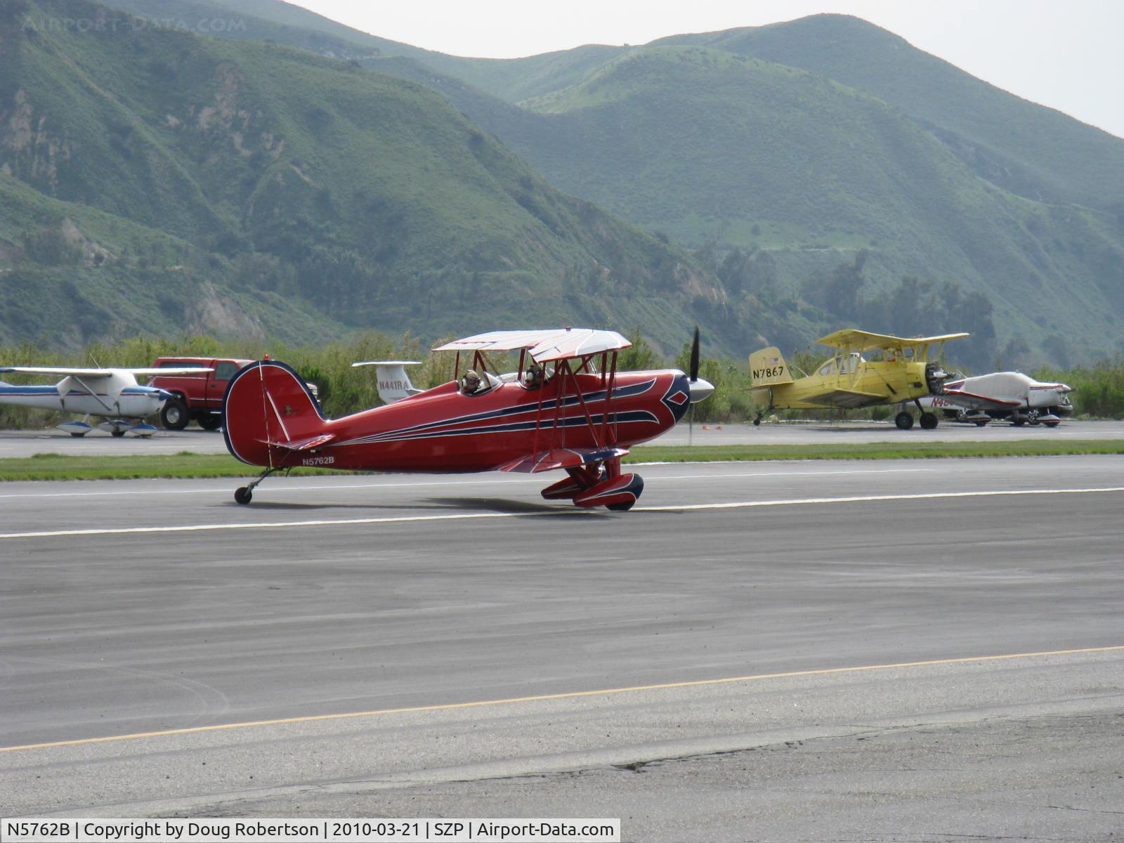 N5762B, 1980 Great Lakes 2T-1A-2 Sport Trainer C/N 0833, 1980 Great Lakes 2T-1A-2 SPORT TRAINER, Lycoming AEIO-360-B1F6 180 Hp, taxi off active