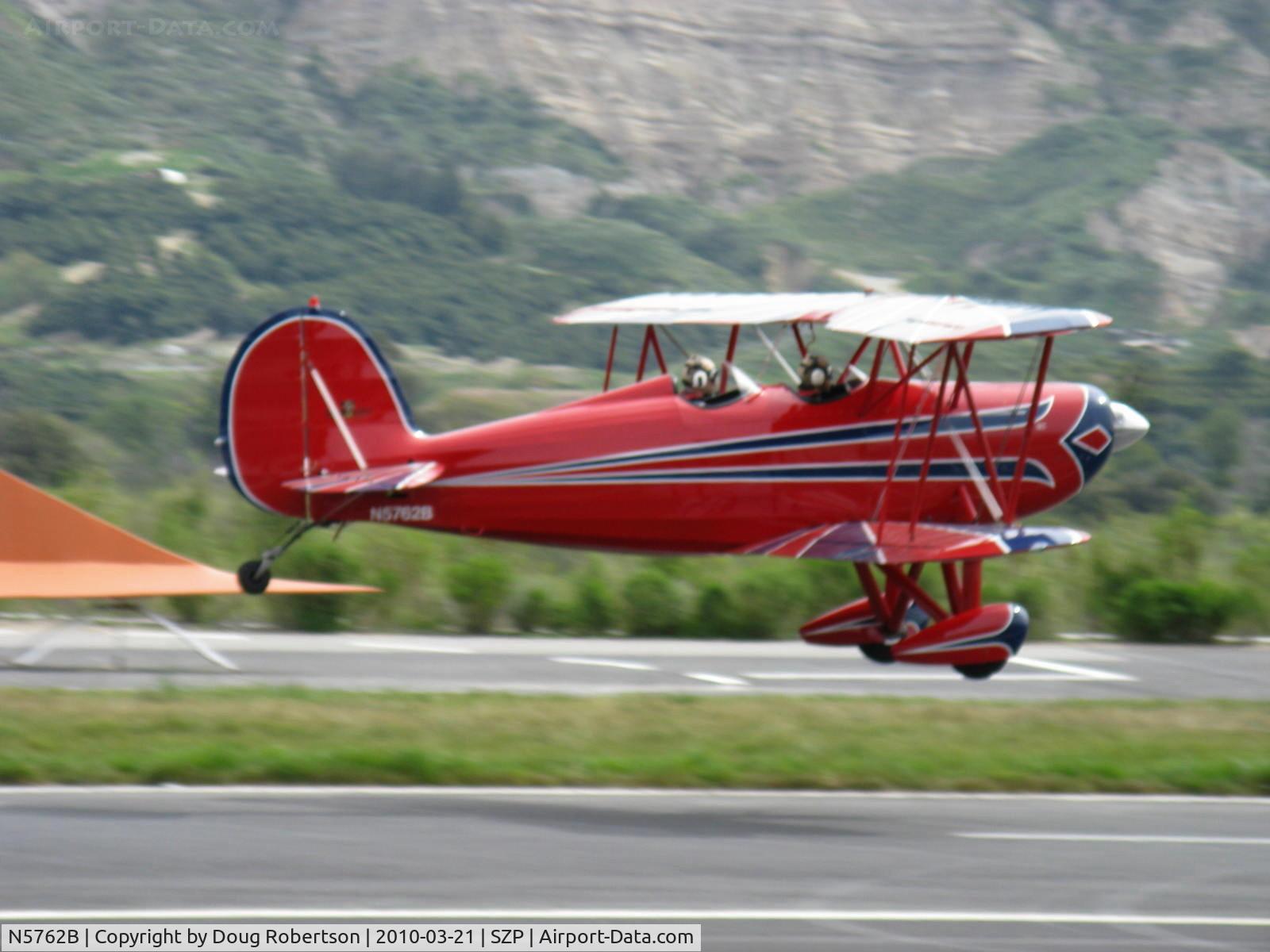 N5762B, 1980 Great Lakes 2T-1A-2 Sport Trainer C/N 0833, 1980 Great Lakes 2T-1A-2 SPORT TRAINER, Lycoming AEIO-360-B1F6 180 Hp, takeoff climb Rwy 22