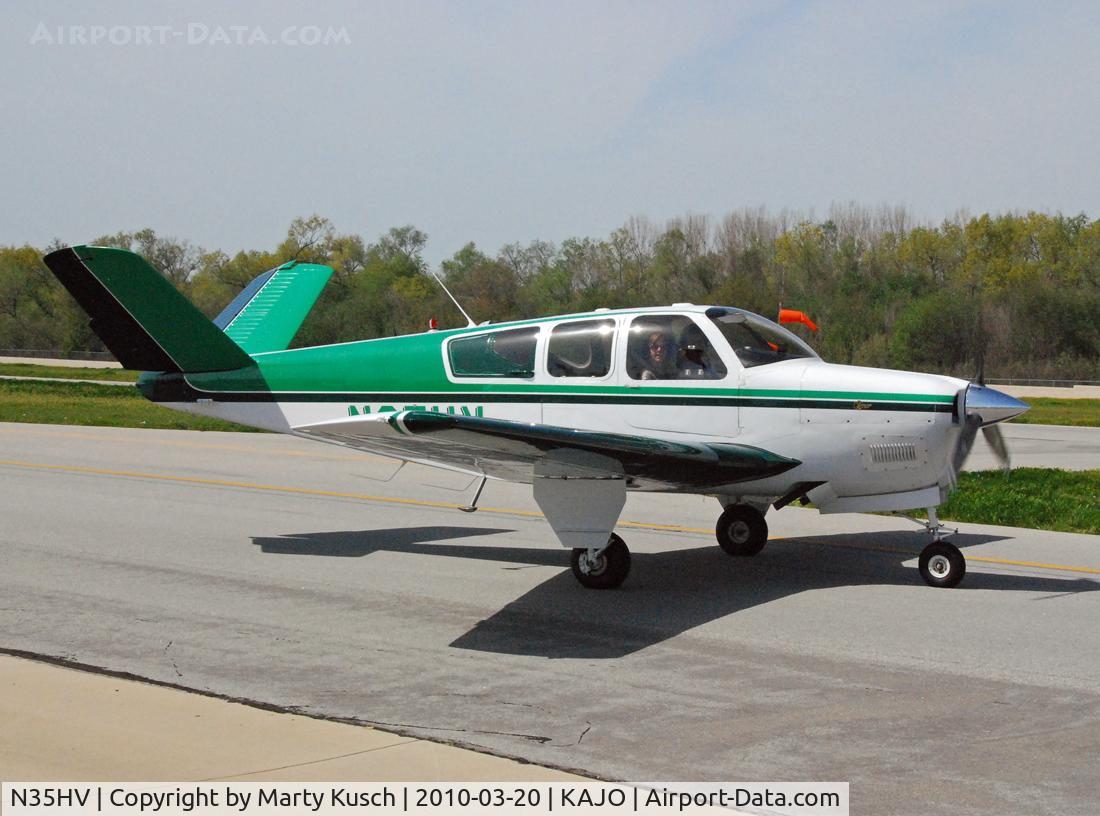 N35HV, 1957 Beech H35 Bonanza C/N D-5236, Taxiing for departure Runway 25