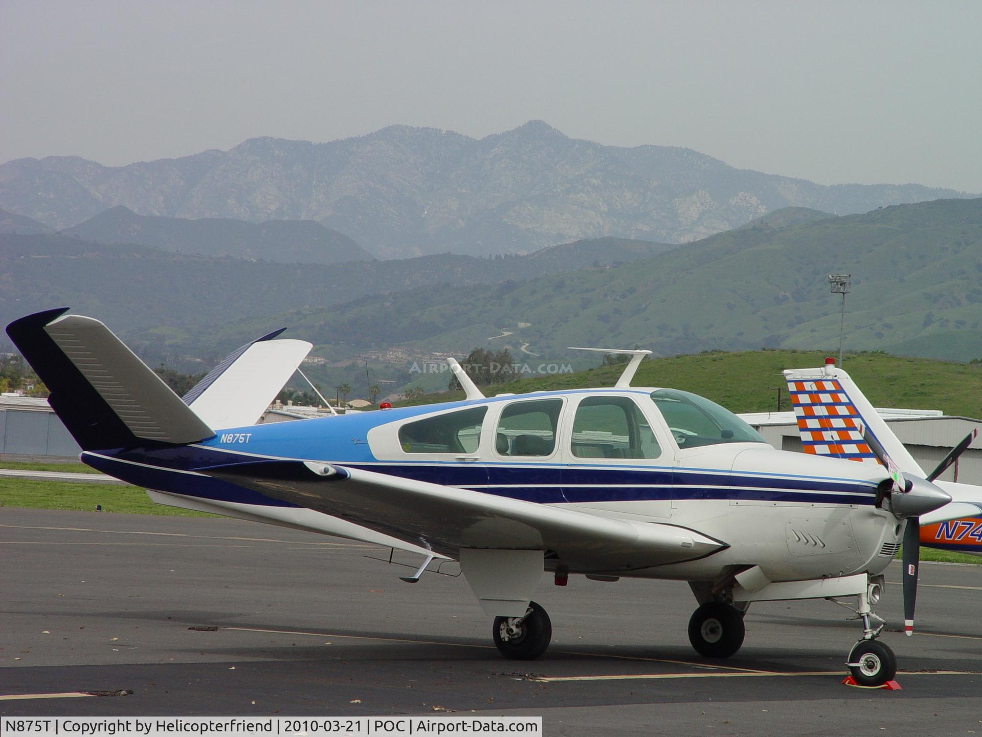 N875T, 1965 Beech S35 Bonanza C/N D-7837, Parked at Brackett's Sunday aircraft and old car display