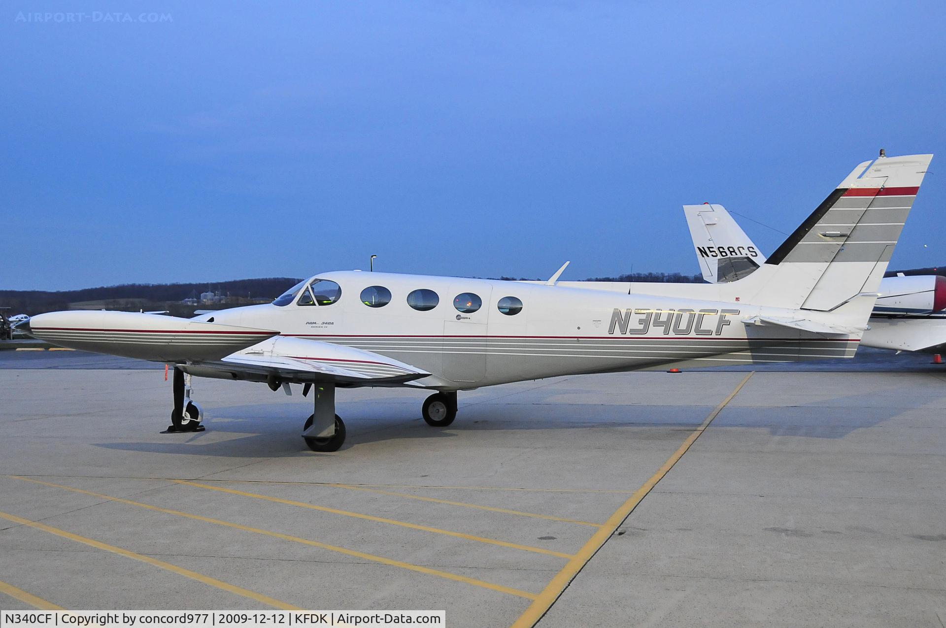 N340CF, 1975 Cessna 340A C/N 340A0001, Seen at KFDK 0n 12/12/2009