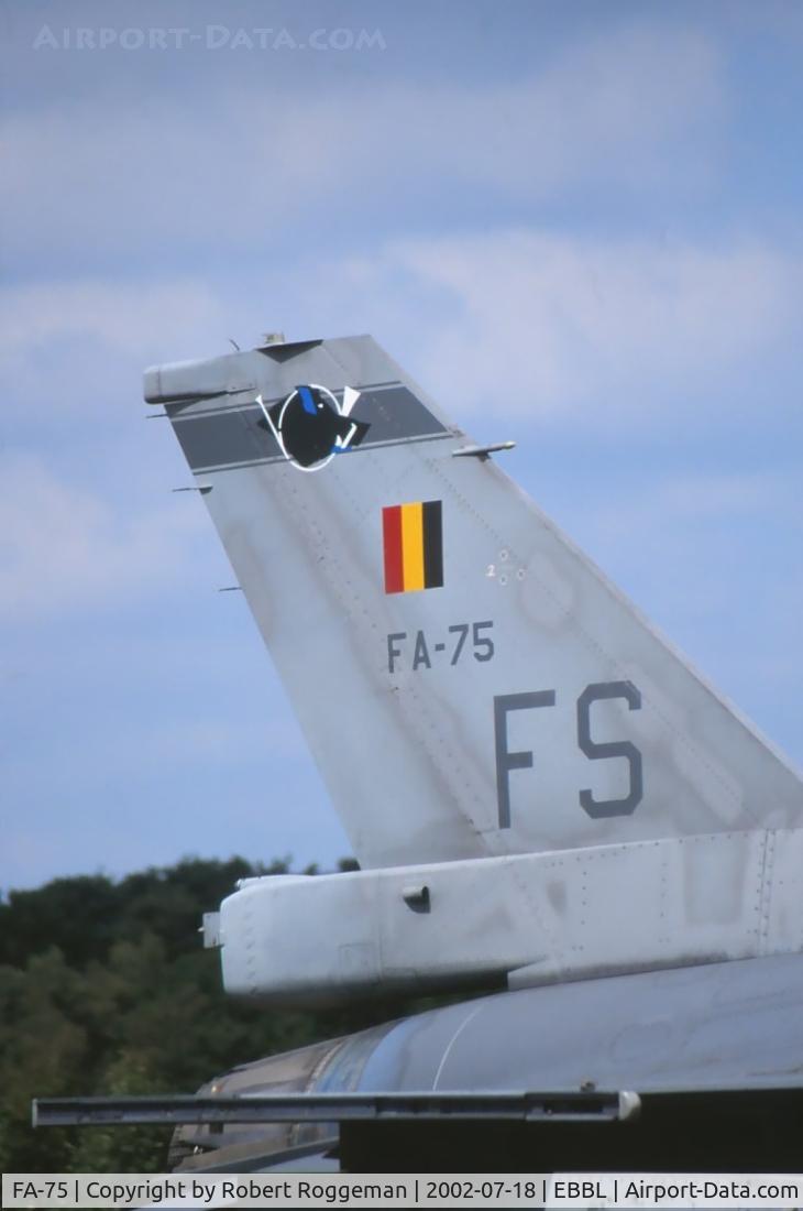 FA-75, 1980 SABCA F-16AM Fighting Falcon C/N 6H-75, F-16AM.Belgian Air Force.Florennes AFB.