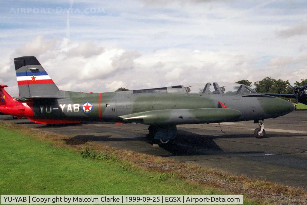 YU-YAB, 1968 Soko G-2A Galeb C/N FVS-G-23170, Soko G-2A Galeb at a North Weald photo shoot in 1999..