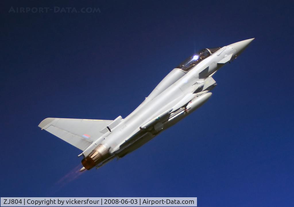 ZJ804, 2004 Eurofighter EF-2000 Typhoon T3 C/N 0016/BT005, BAE Trials Flight Typhoon T1 (c/n BT005). Taken over the Irish Sea.