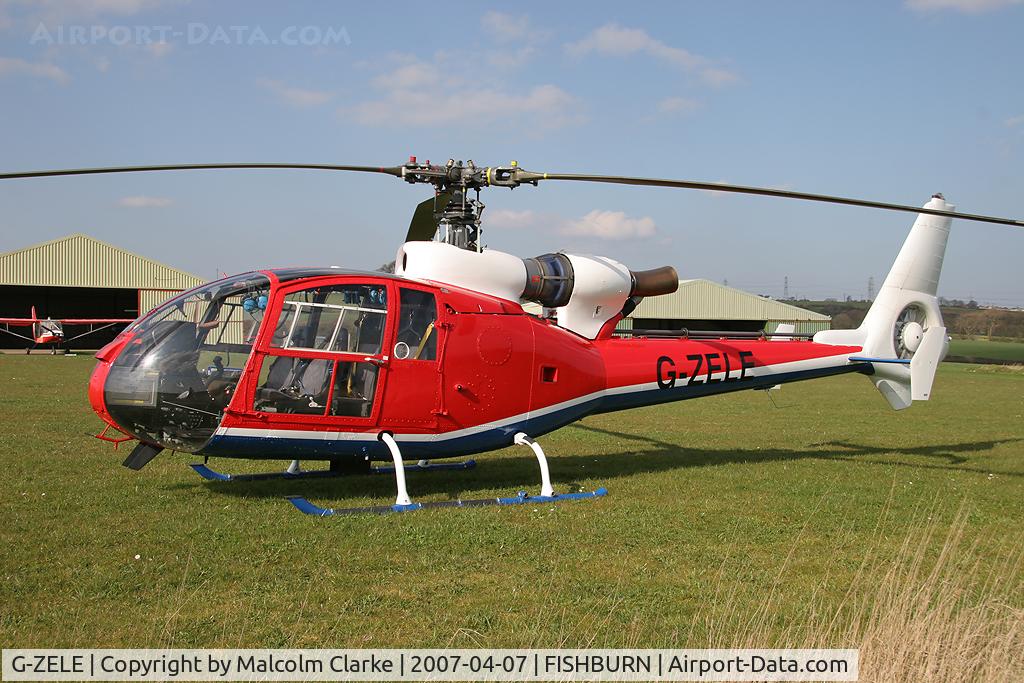 G-ZELE, 1973 Westland SA-341C Gazelle HT2 C/N 1007, Westland SA-341C Gazelle HT2 at Fishburn Airfield, UK in 2007.