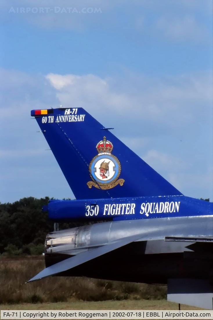 FA-71, SABCA F-16AM Fighting Falcon C/N 6H-71, 60th Annivarsery 350 Fighter Squadron Belgian Air Force