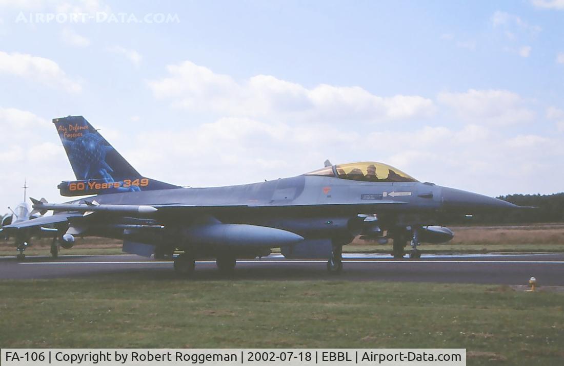 FA-106, SABCA F-16AM Fighting Falcon C/N 6H-106, 60 years 349 Squadron.Belgian Air Force.