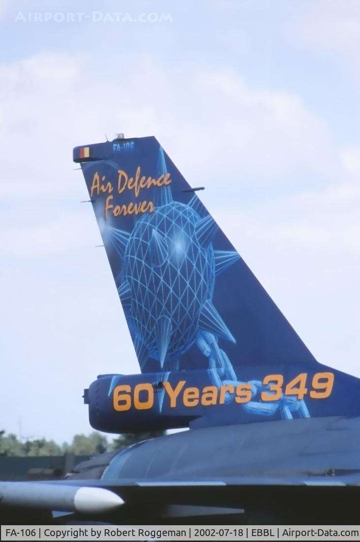 FA-106, SABCA F-16AM Fighting Falcon C/N 6H-106, 60 years 349 Squadron.Belgian Air Force.