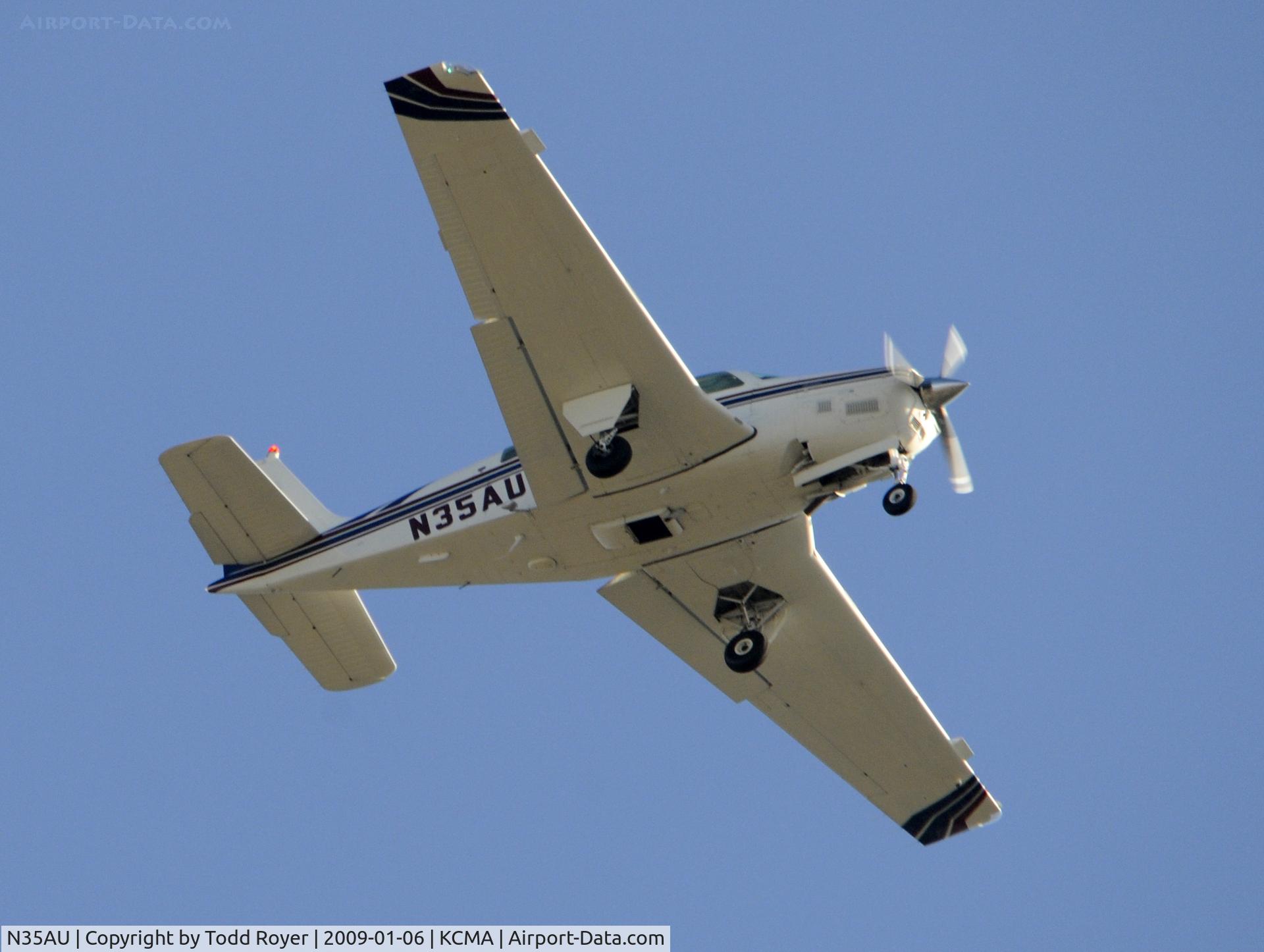 N35AU, 1985 Beech B36TC Bonanza C/N EA-448, From the backyard