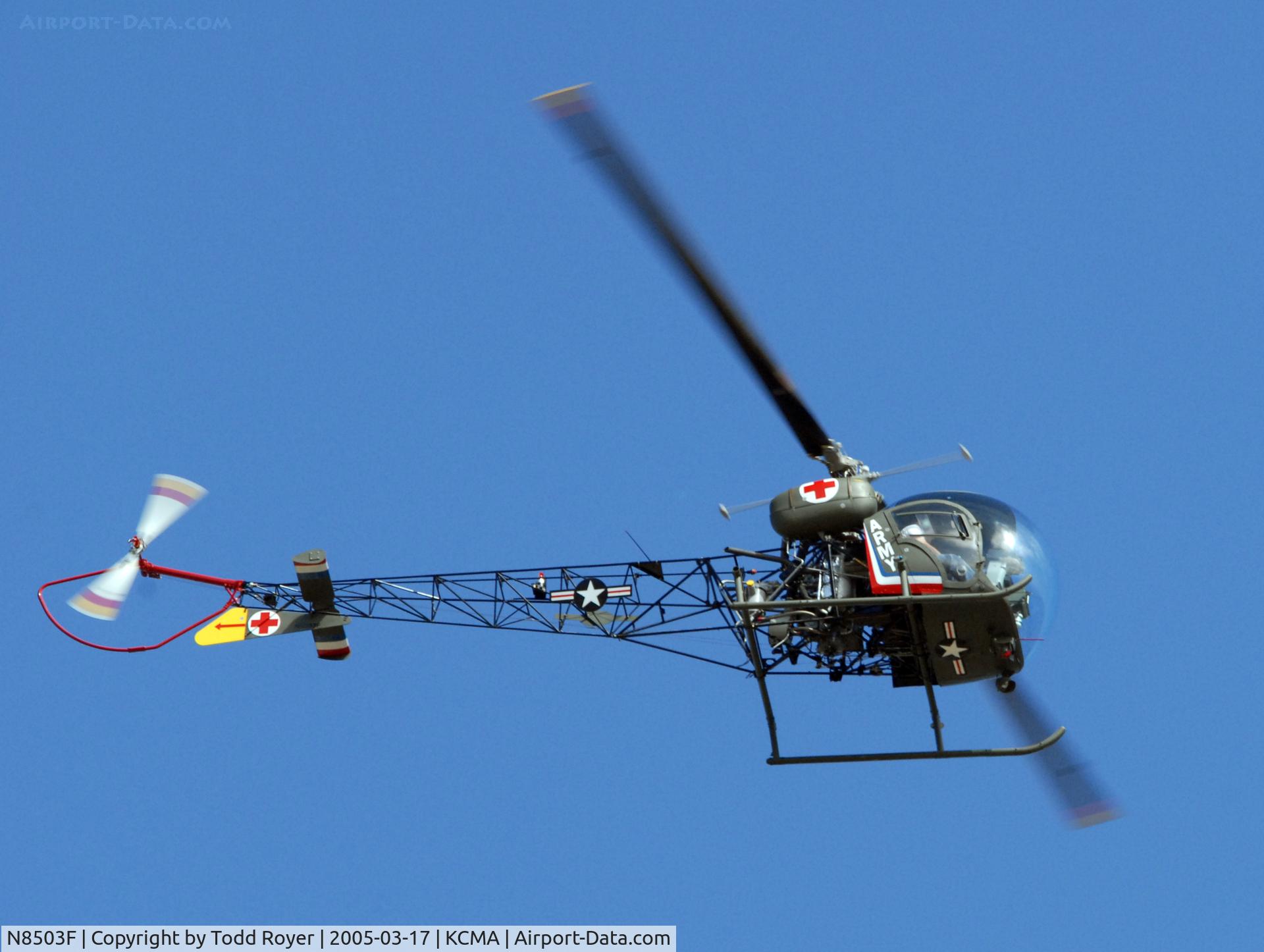 N8503F, 1965 Bell 47G-4 C/N 3350, From the backyard