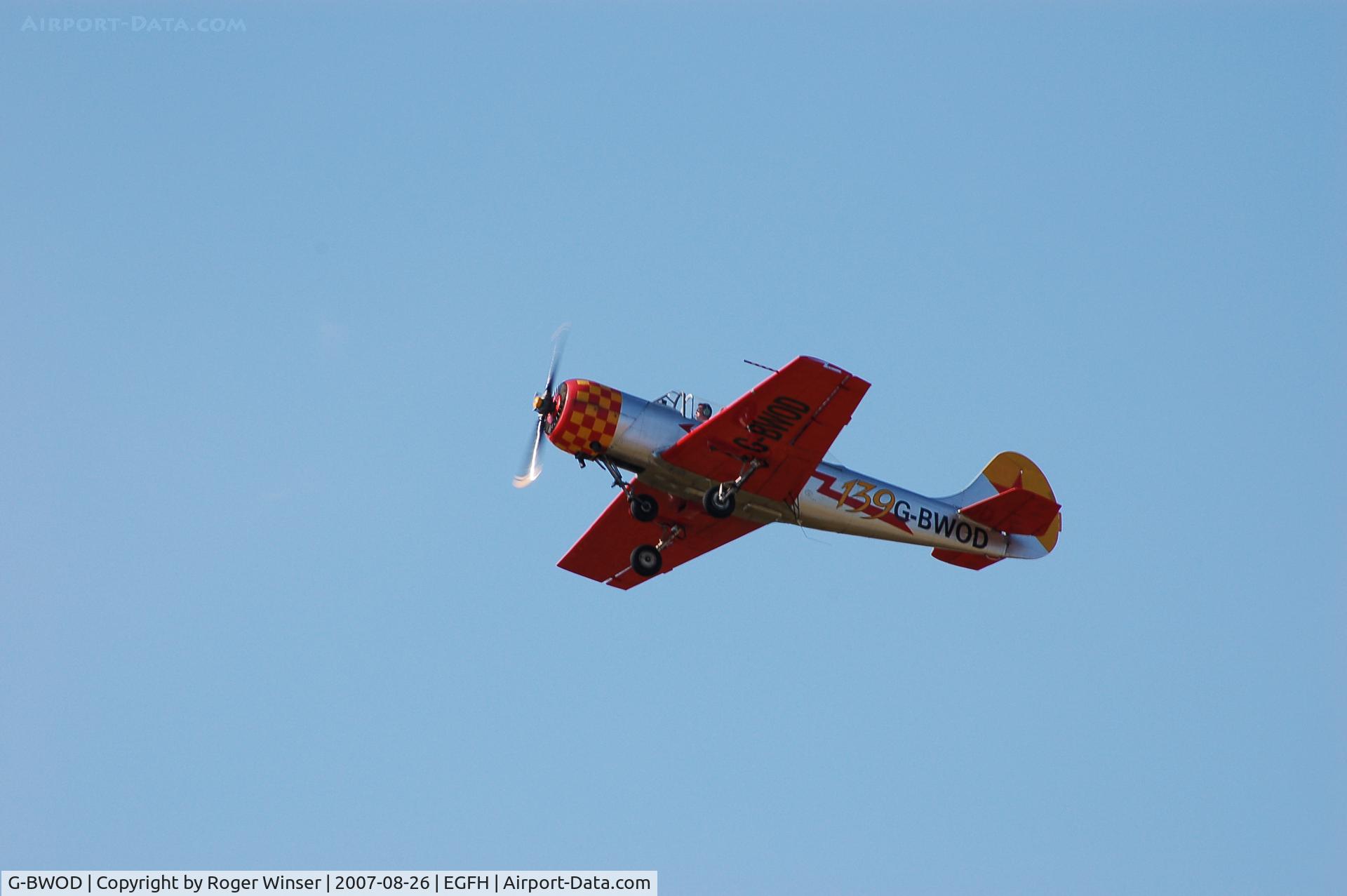 G-BWOD, 1983 Bacau Yak-52 C/N 833810, Yak-52. De-registered 8th July 2009, re-registered G-STNR on 1st December 2010.