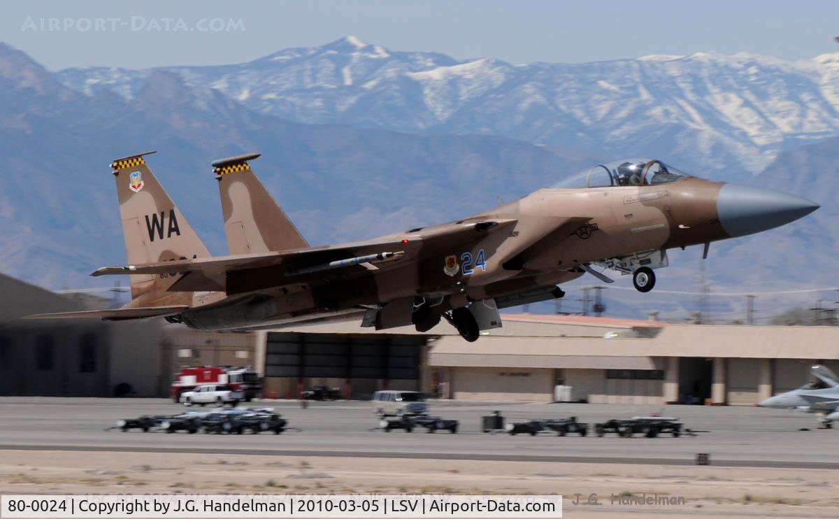 80-0024, 1980 McDonnell Douglas F-15C Eagle Eagle C/N 0668/C173, Lift off at Nellis AFB
