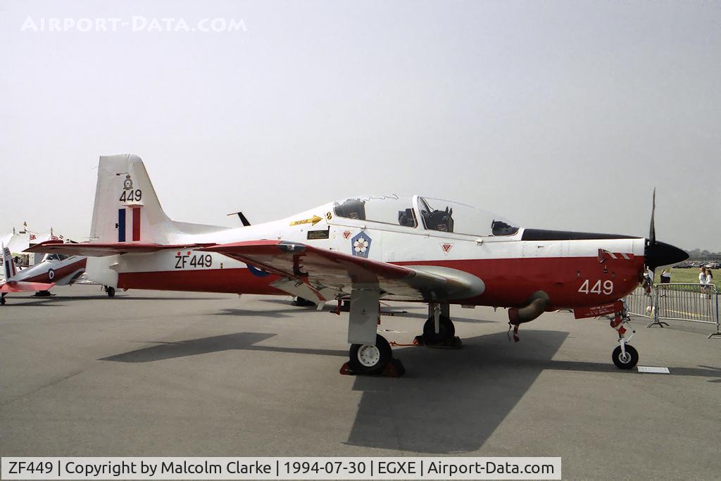 ZF449, 1992 Short S-312 Tucano T1 C/N S142/T113, Short S-312 Tucano T1.  From 1 FTS, Linton-on-Ouse at RAF Leeming's Air Fair 94.