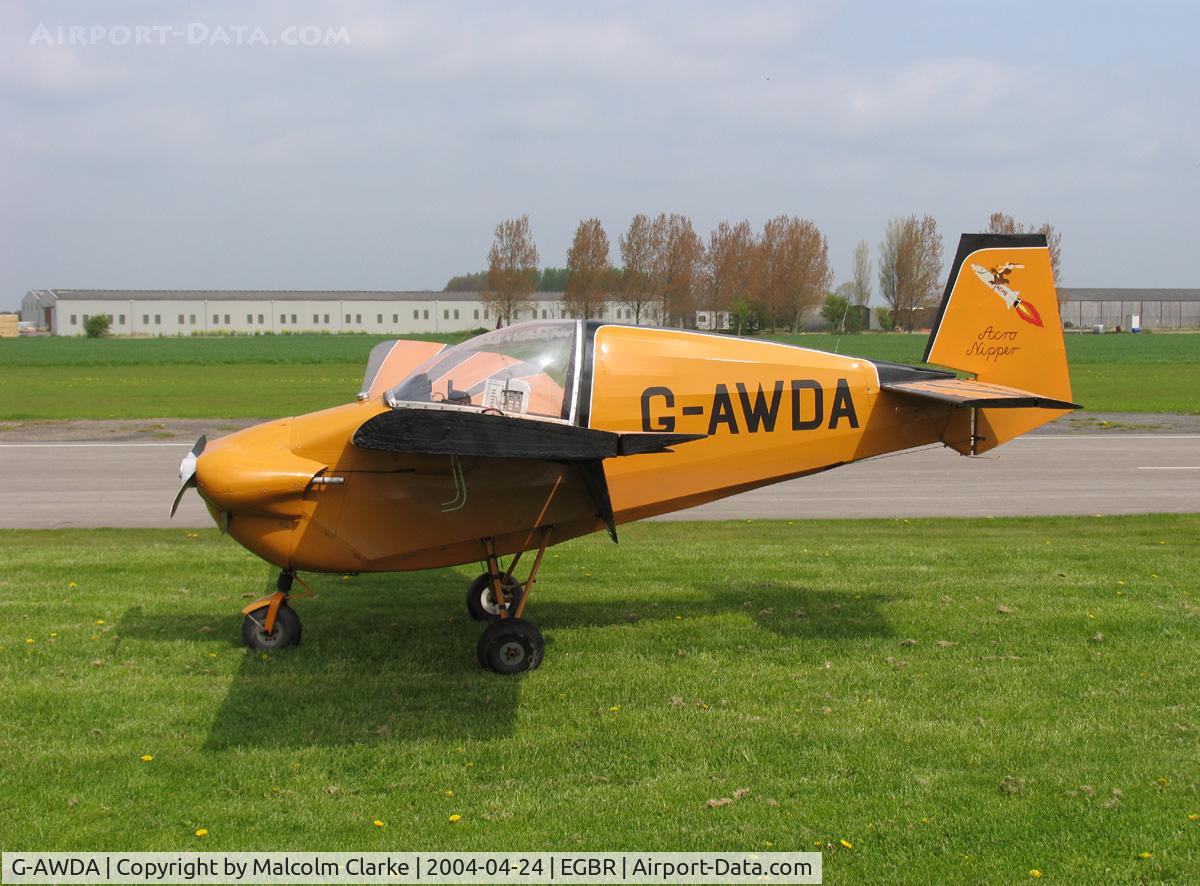 G-AWDA, 1968 Slingsby T.66 Nipper 3 C/N S117, Tipsy T-66 Nipper 3. At the British Aerobatic Association John McLean Trophy competition, Breighton Airfield in 2004.
