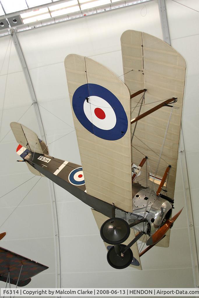 F6314, Sopwith F.1 Camel C/N Not found F6314, Sopwith F-1 Camel. Exhibited in the Milestones of Flight Collection at the Royal Air Force Museum, Hendon in 2008.