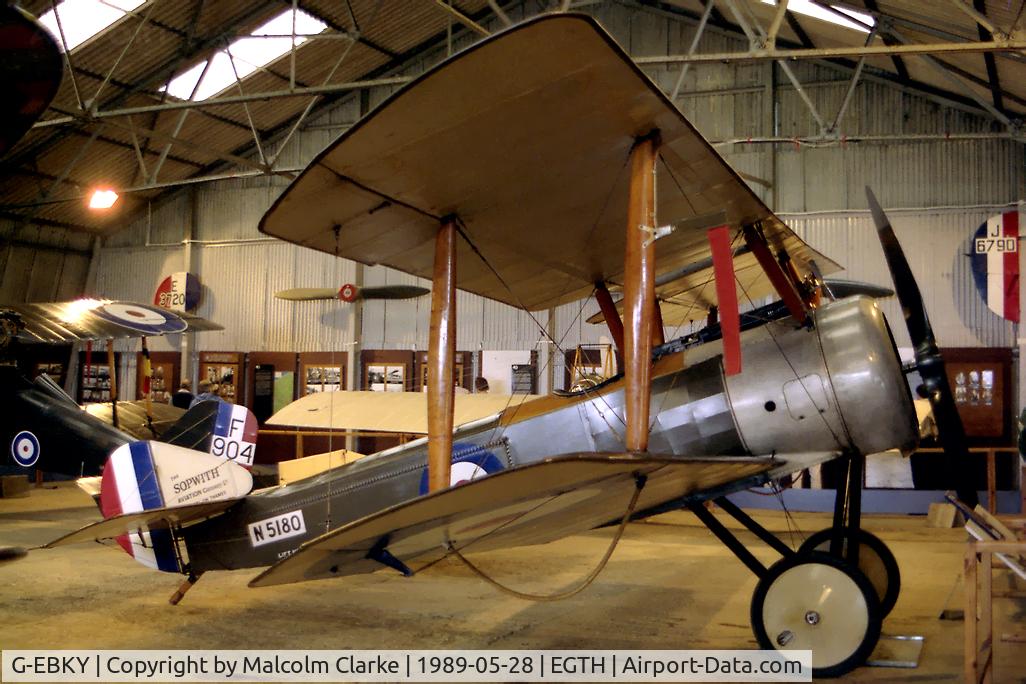 G-EBKY, 1920 Sopwith Pup C/N W/O 3004/14, Sopwith Pup at Old Warden Airfield in 1989. Flown as N5180 of the Royal Air Force.