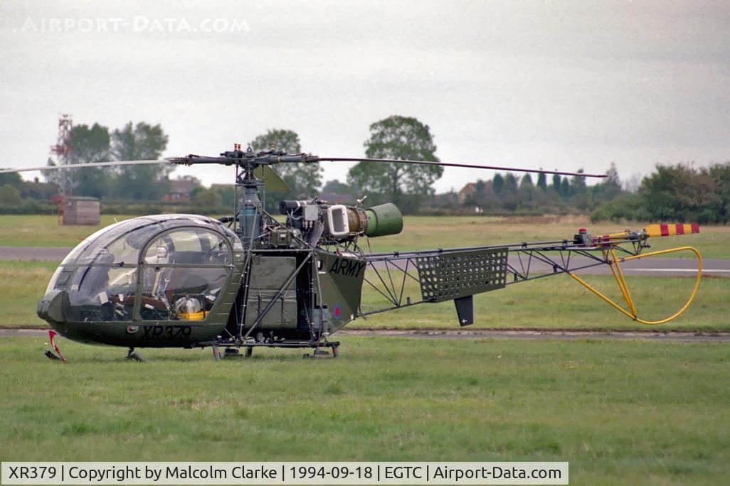 XR379, 1961 Sud Aviation Alouette AH.2 C/N 1583, Sud Alouette AH2 at Cranfield Airport in 1994. From the Army Air Corps Historical Flight. 