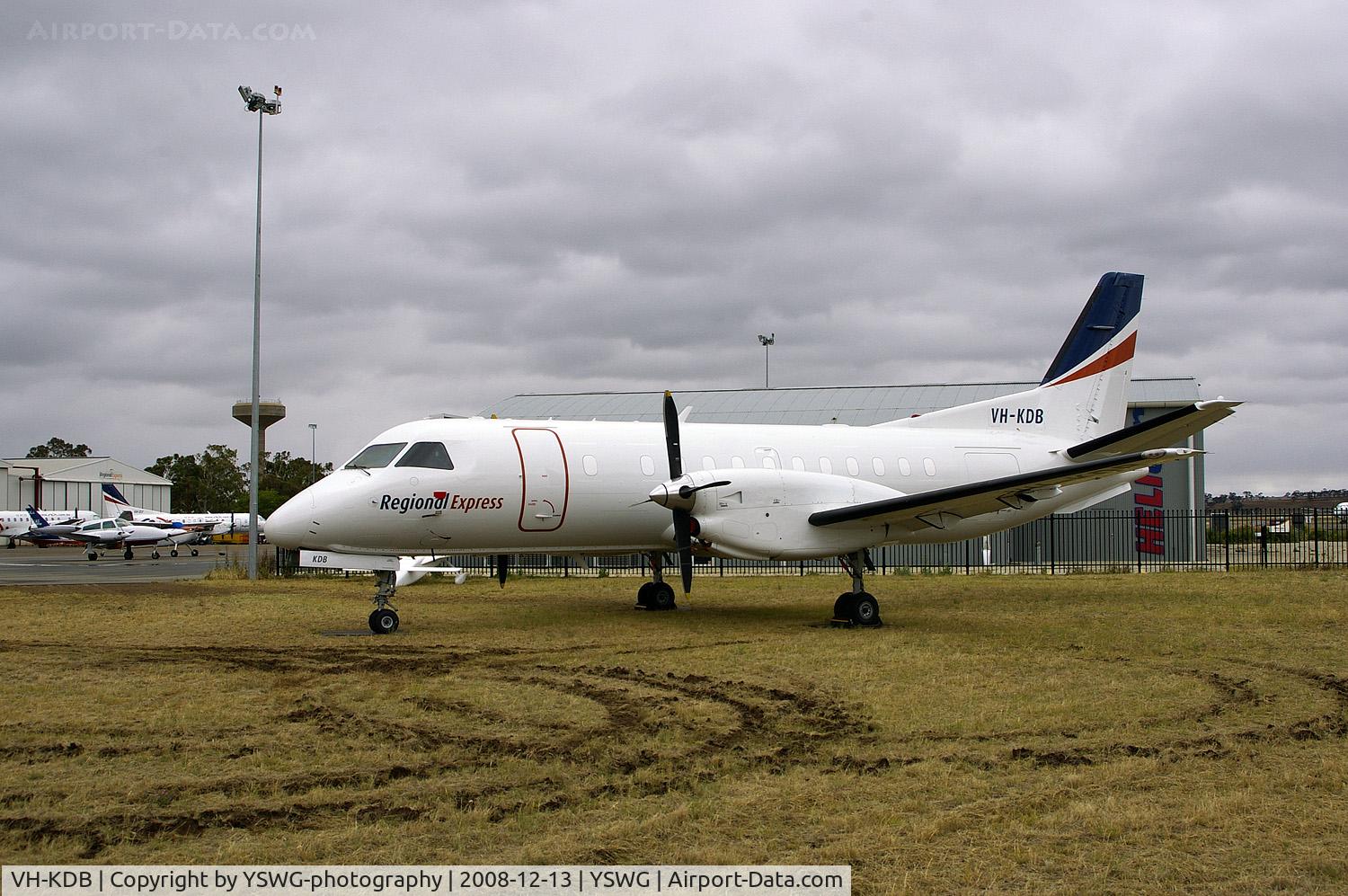 VH-KDB, 1984 Saab-Fairchild SF340 C/N 340A-008, VH-KDB (008) parked at YSWG