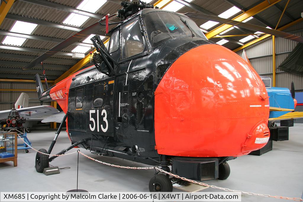 XM685, 1959 Westland Whirlwind HAS.7 C/N WA263, Westland WS-55-2 Whirlwind HAS7 at the Newark Air Museum, Winthorpe, UK in 2006.