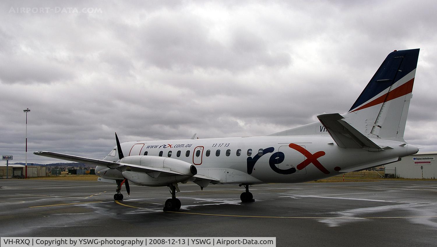 VH-RXQ, 1990 Saab 340B C/N 340B-200, VH-RXQ (200) located at the REX maintenance hangar at YSWG