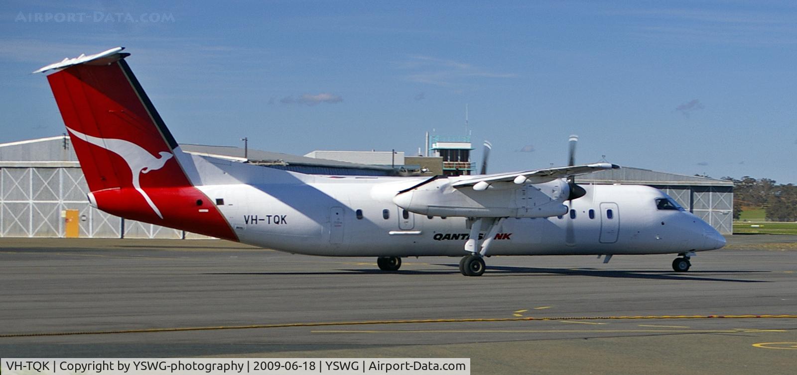 VH-TQK, 2004 De Havilland Canada DHC-8-315Q Dash 8 C/N 600, VH-TQK (600) departs YSWG