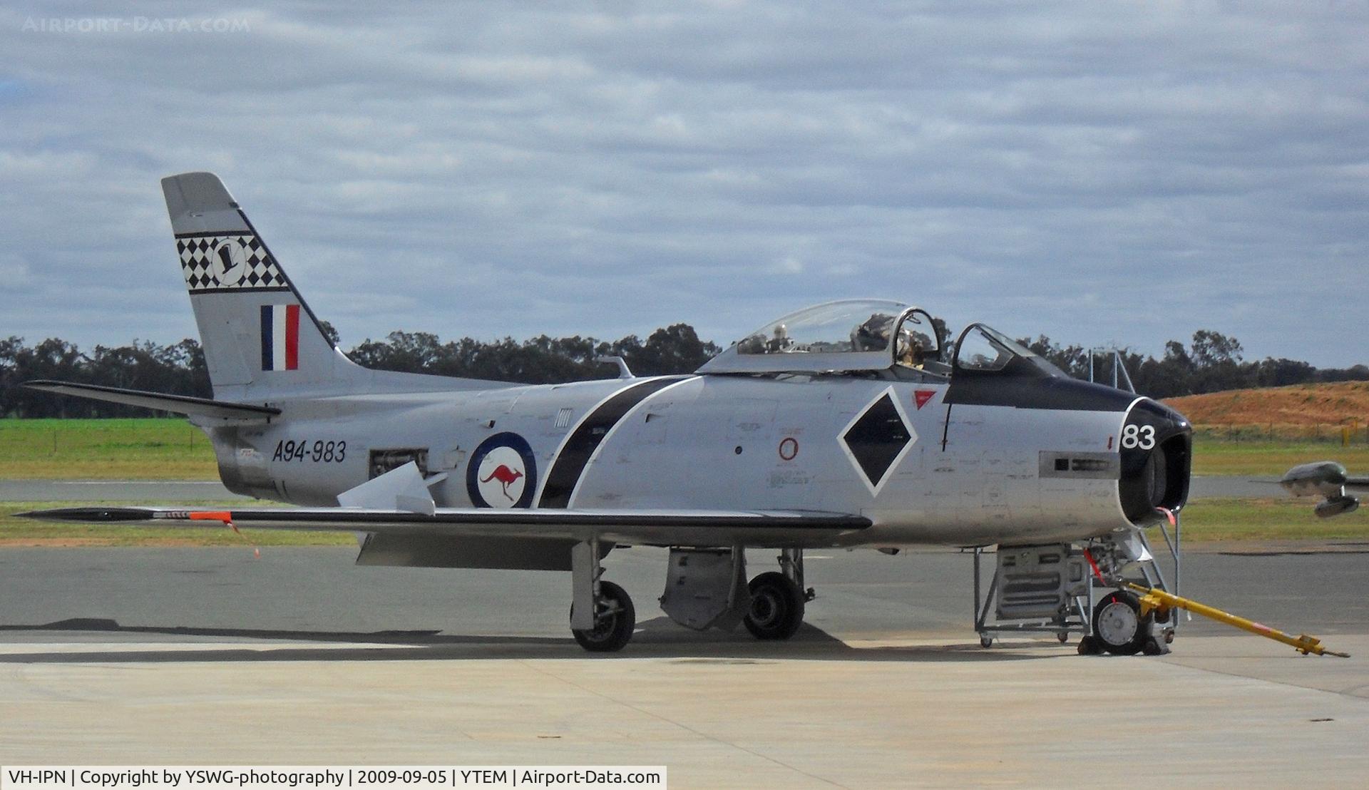 VH-IPN, 1957 Commonwealth CA-27 Sabre Mk.32 C/N CA27-83, VH-IPN (CA27-83) on the tarmac with its former registration, A94-983.