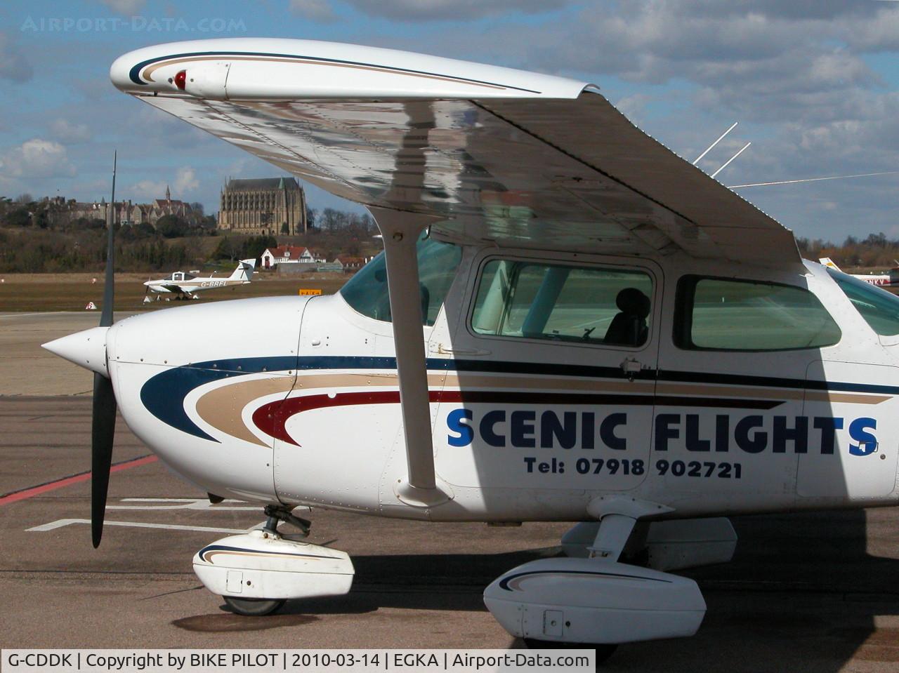 G-CDDK, 1974 Cessna 172M Skyhawk C/N 172-65258, DELTA KILO WITH LANCING COLLEGE CHAPEL IN THE BACK GROUND