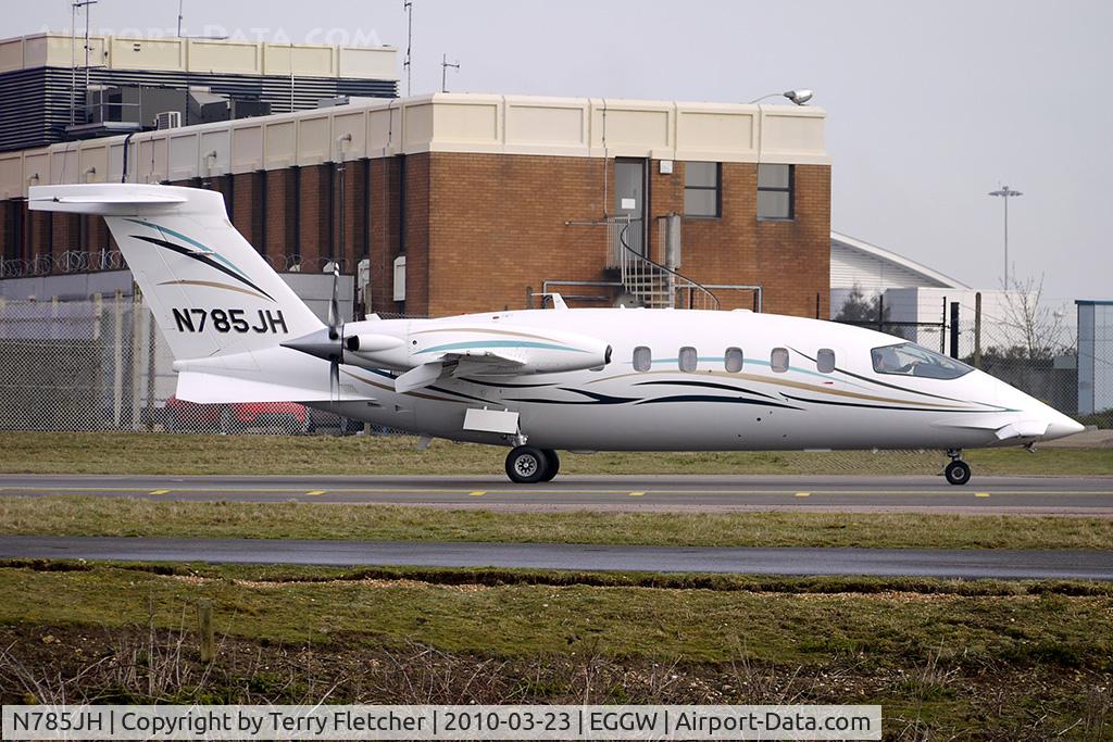 N785JH, 2001 Piaggio P-180 C/N 1036, Piaggio 180 taxies out at Luton
