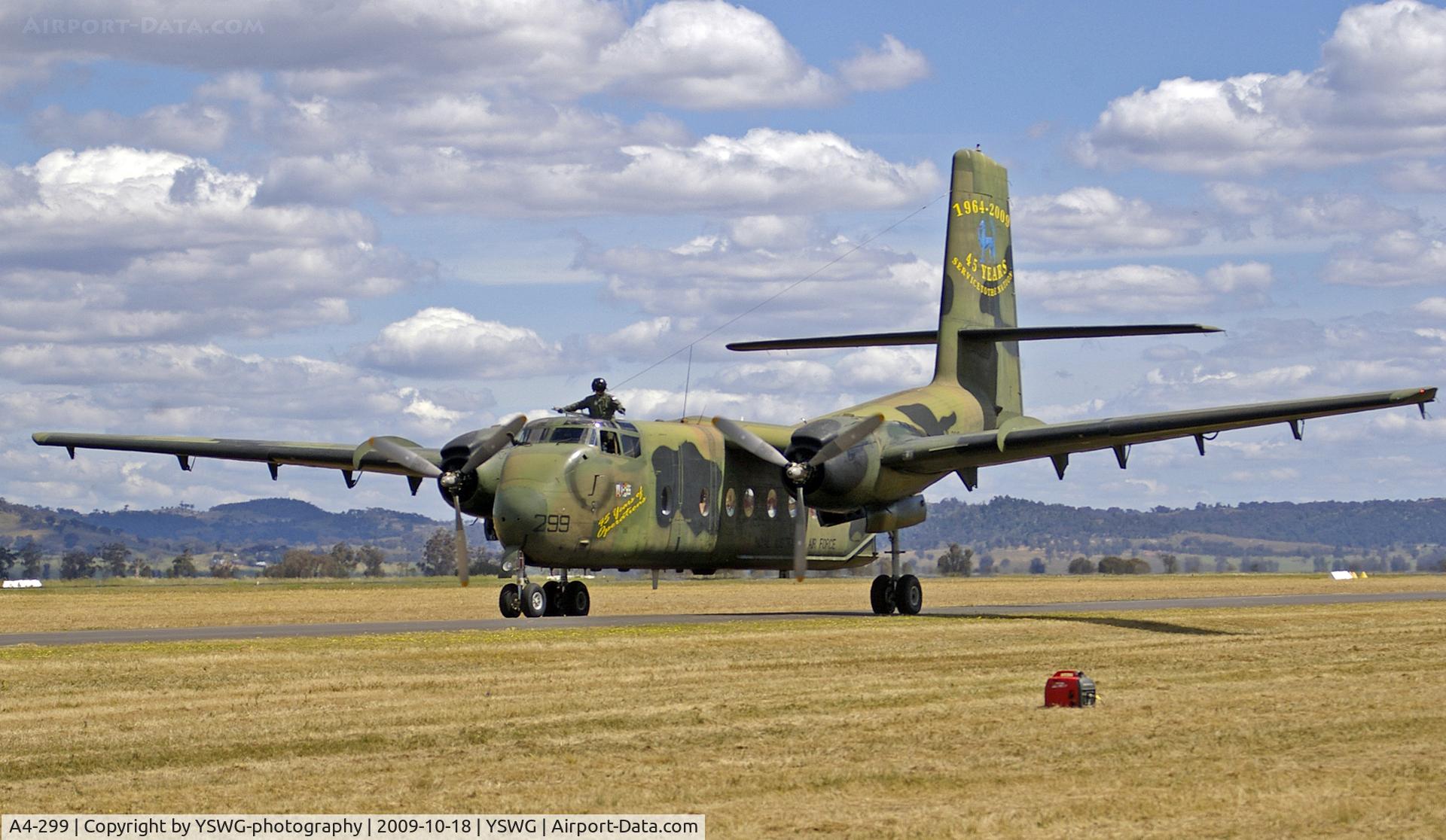 A4-299, 1971 De Havilland Canada DHC-4A Caribou C/N 299, A4-299 final airshow display at YSWG.
