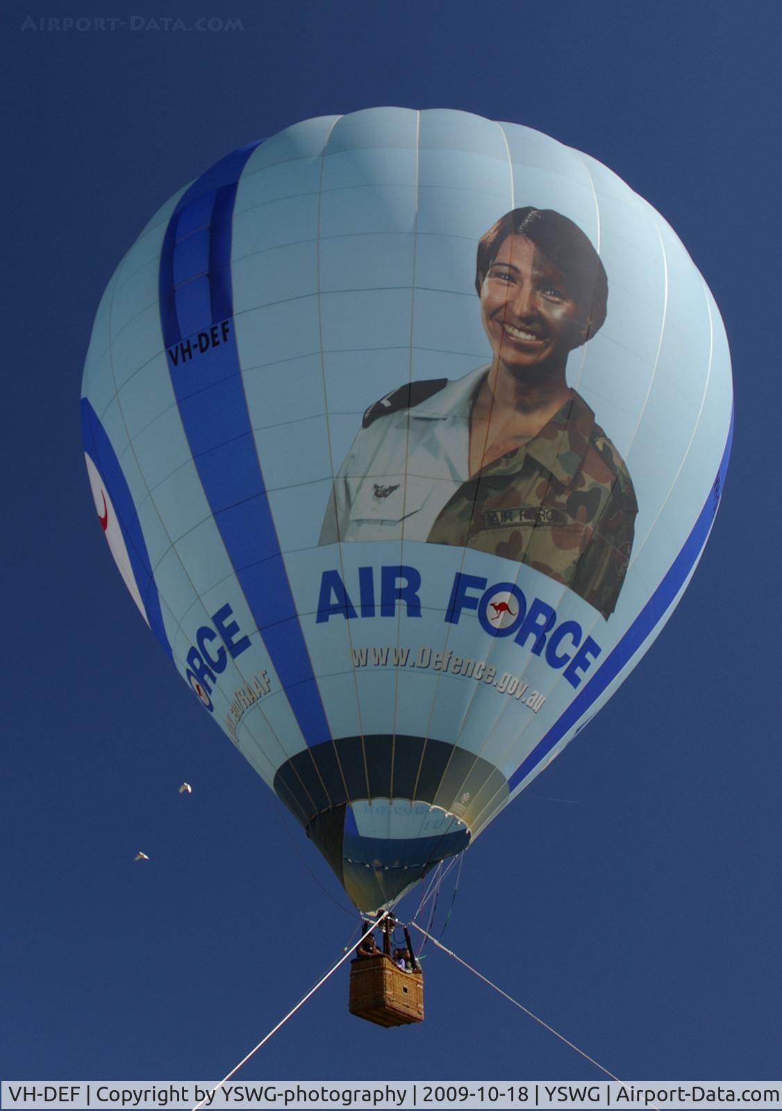 VH-DEF, Kavanagh Balloons B-105 C/N B105-338, VH-DEF on display at RAAF Base Wagga.