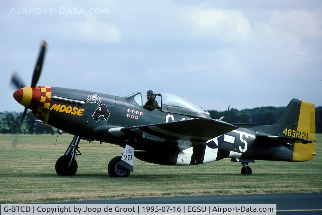G-BTCD, 1944 North American P-51D Mustang C/N 122-39608, 'Moose' in the markings of 362FS/357 FG