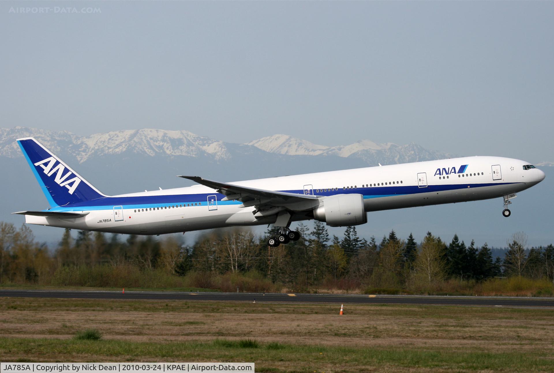 JA785A, 2010 Boeing 777-381/ER C/N 37951, KPAE Boeing 002 departing on the C1 customer flight