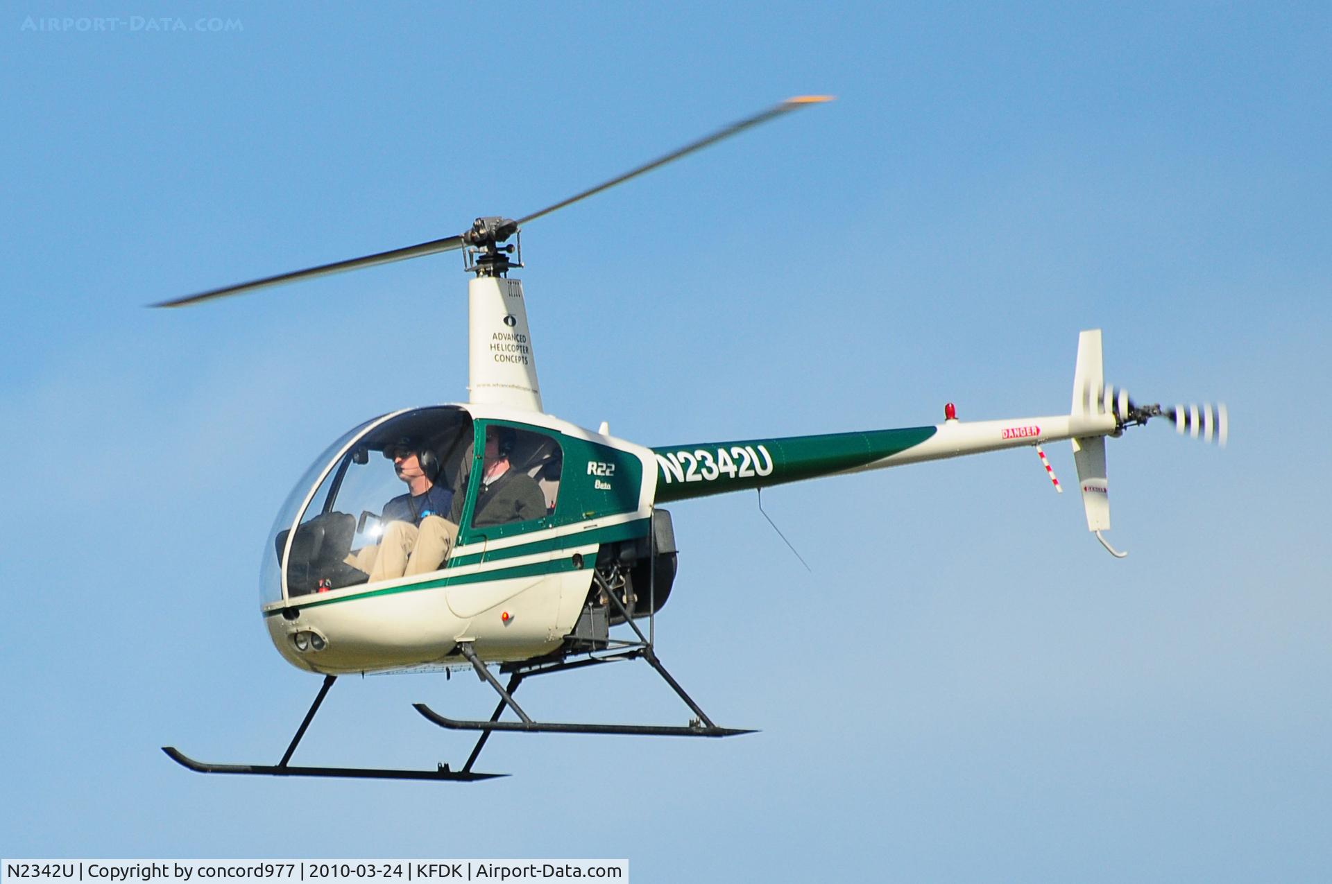 N2342U, 1992 Robinson R22 Beta C/N 2181, Seen at KFDK 0n 3/24/2010