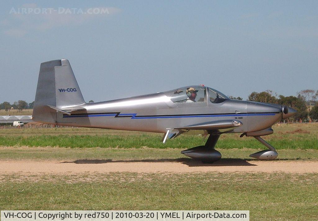 VH-COG, 2003 Vans RV-7A C/N 71345, Taken at Melton, Victoria, airfield, at the airshow commemorating the 100th anniversary of the first controlled powered flight in Australia on 18 March 1910 by Harry Houdini