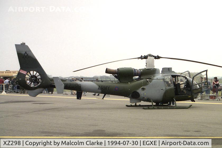 XZ298, 1976 Westland SA-341B Gazelle AH1 C/N WA1521, Westland SA-341B Gazelle AH1 at RAF Leeming in 1994.
